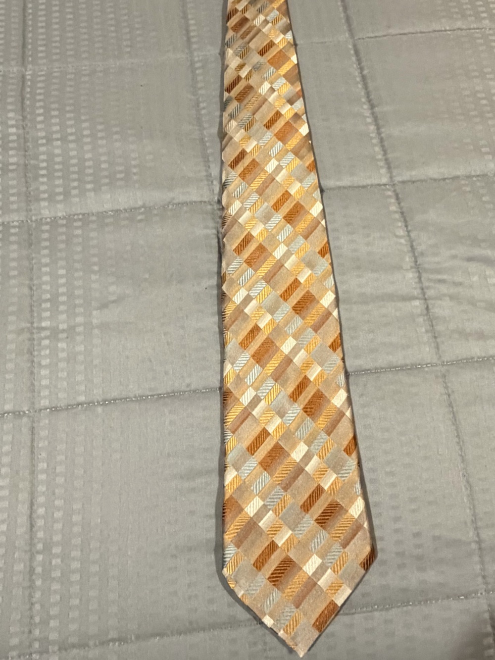 Joseph & Feiss Gold and Cream Woven Plaid Curtain Trim
